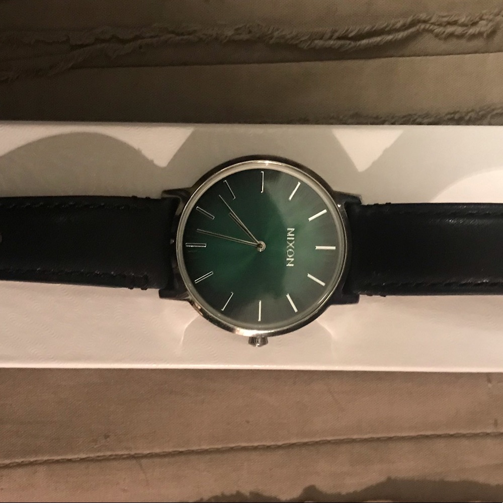 Nixon watch with Blk Leather band